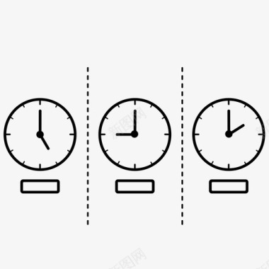 世界时钟时区计时图标图标