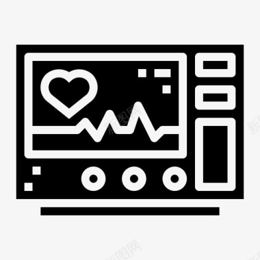 医院针筒心电图健康医院图标图标