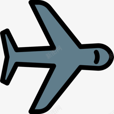 飞机飞行旅游观光2线条色彩图标图标