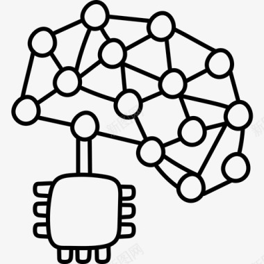 大脑机器人32黑色图标图标
