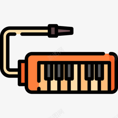 优质乐器梅洛迪卡乐器13线性颜色图标图标