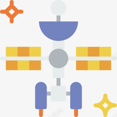 太空卫星卫星太空65扁平图标图标