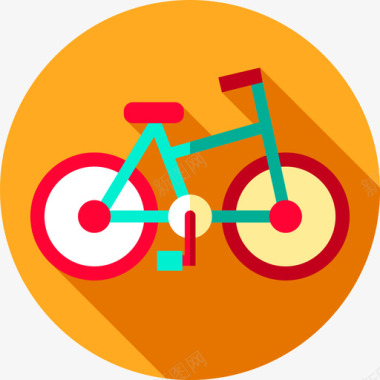 自行车自行车户外活动23直线型图标图标