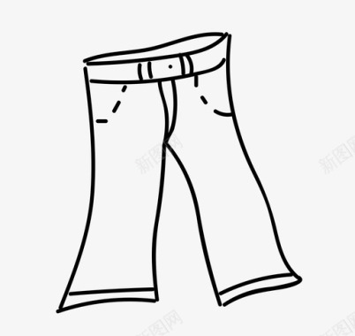 裤子手绘牛仔裤图标图标