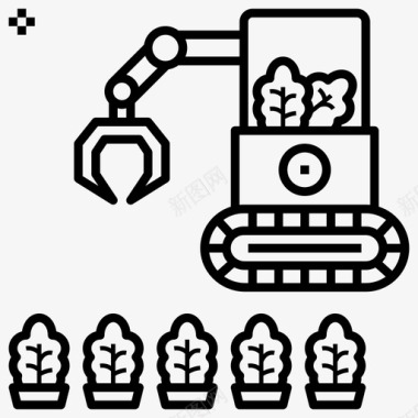 农业展架农业机器人农业耕作图标图标