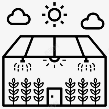 未来温室农业封闭式图标图标