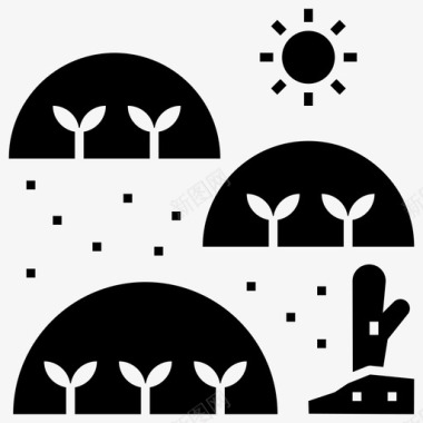 封闭式沙漠生态农业系统图标图标
