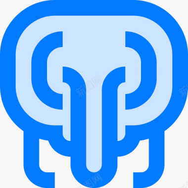 大象野生动物2蓝色图标图标