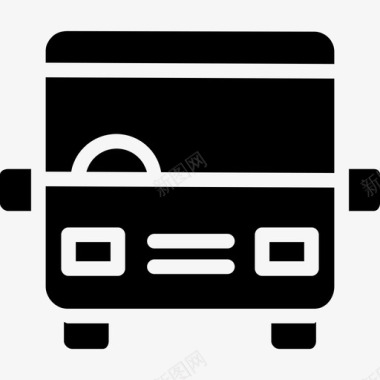 公共标识红公共汽车汽车3实心图标图标