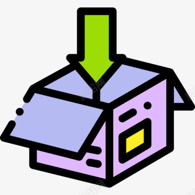 三星盒子盒子电子商务82线性颜色图标图标