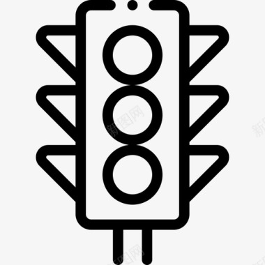 公共交通标识红绿灯公共交通8直线图标图标