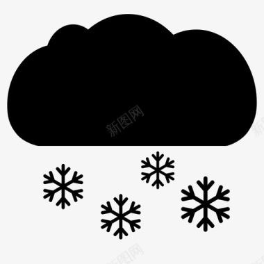 冬天的雪雪云冷图标图标