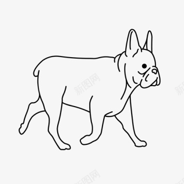 法国斗牛犬动物宠物图标图标