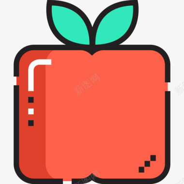 苹果免扣PNG苹果感恩节49线形颜色图标图标