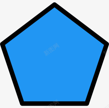 五边形形状13线颜色图标图标