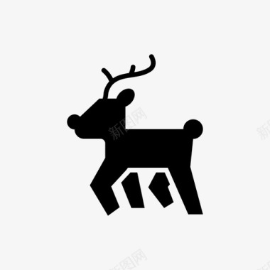 鹿圣诞节驯鹿图标图标