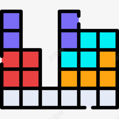 方块矢量俄罗斯方块游戏21线颜色图标图标