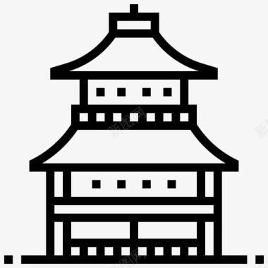 日本刀剑金阁寺建筑日本图标图标