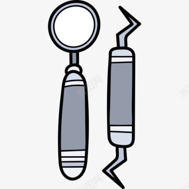 牙科工具医疗器械17彩色图标图标