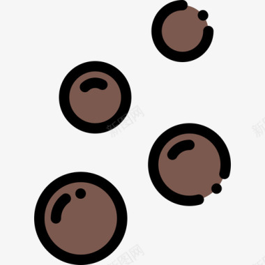 巧克力球糖果店10线性颜色图标图标