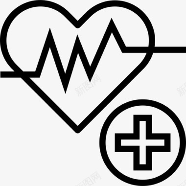心率医疗保健7线性图标图标