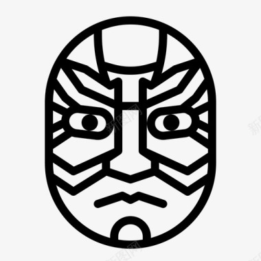 日本鬼面具歌舞伎面具戏剧日本图标图标