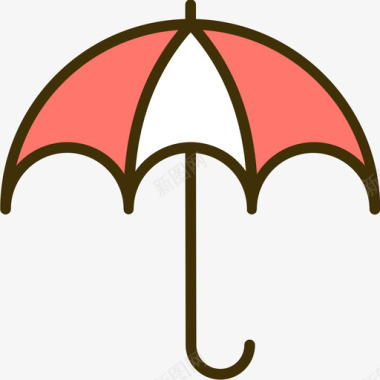 伞夏季40线型颜色图标图标