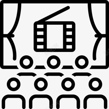 电影星空电影院观众礼堂图标图标