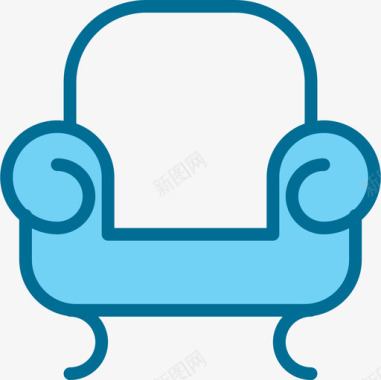 沙发家具和家居装饰4蓝色图标图标