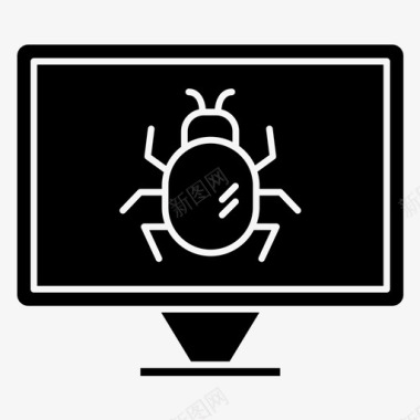 虫子电脑电脑里的窃听器图标图标