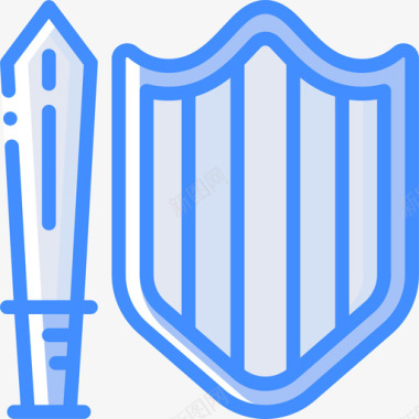 盾牌游戏元素4蓝色图标图标