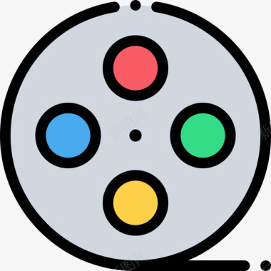电影标志电影音频和视频5线性颜色图标图标