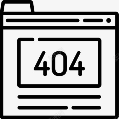 404错误网页68线性图标图标