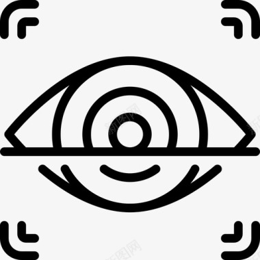 眼睛标志眼睛扫描生物识别线性图标图标