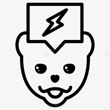 波美拉尼亚狗表情符号能量图标图标