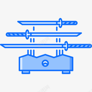 武士刀8岁蓝色图标图标