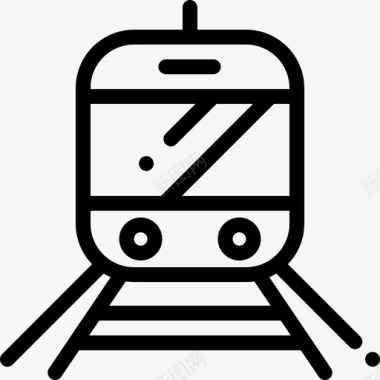 公共交通标识有轨电车公共交通8直达图标图标