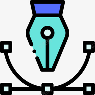 园林平面设计钢笔平面师7线颜色图标图标