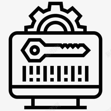 电脑数据矢量钥匙密码电脑图标图标