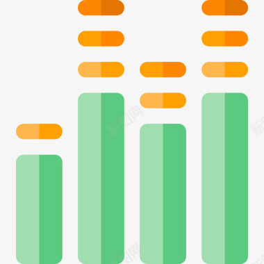 橘色声波声波音乐52平坦图标图标