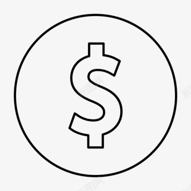 美元小图标硬币美元钱图标图标
