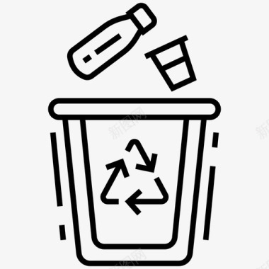 回收站垃圾箱生态节约图标图标