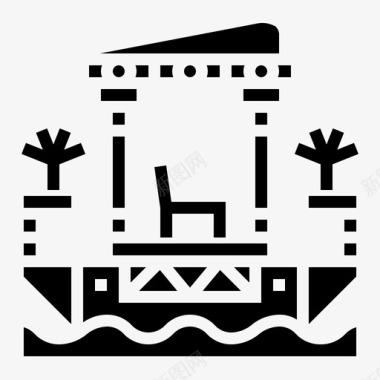 船古代埃及图标图标