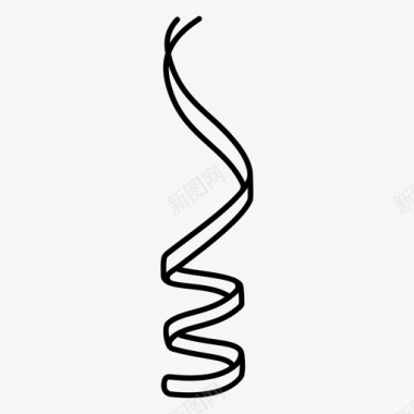 卷曲丝带设计风格蛇形卷曲丝带图标图标