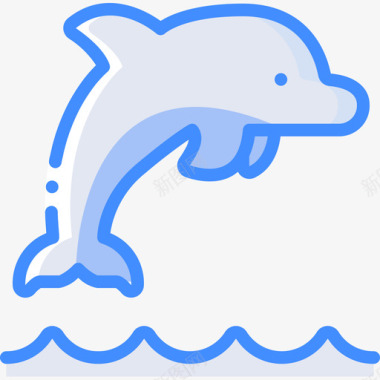 海豚热带27蓝色图标图标
