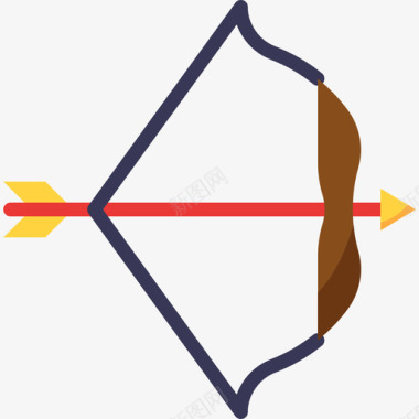 爱好射箭爱好3平坦图标图标