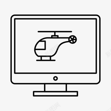 显示直升机飞行液晶显示器图标图标