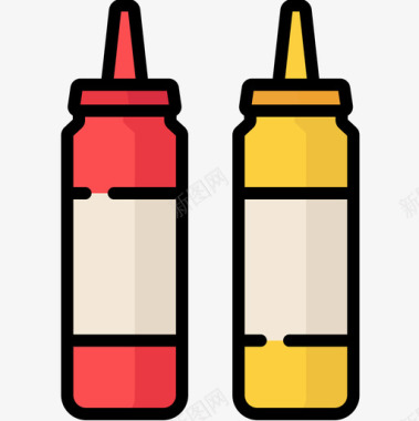 深色酱汁酱汁快餐43原色图标图标