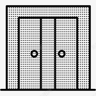 开大门电梯开门门虚线图标图标