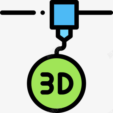 打印仪表3d打印机打印23线性彩色图标图标